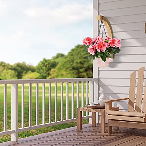 Hanging Plants Bracket, 2 Pack 8 Inch Wooden Plants Wall Hooks, Wall Mounted Plant Hanger Hooks With 4Pcs Ceiling Hooks, Basket Hooks For Planters, Lanterns, Bird Feeders Home Decor Indoor & Outdoor #TOP4