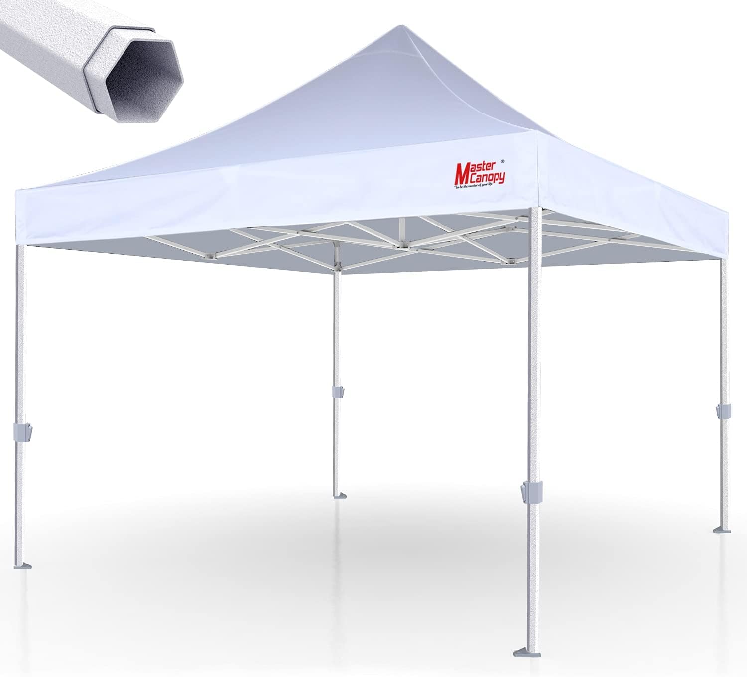 MASTERCANOPY Premium Heavy Duty Pop Up Commercial Instant Canopy Tent (10x10, White)