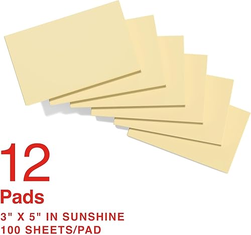 Miniatura 2 de Staples 105825 Stickies - Notas recicladas de 3 x 5 pulgadas, color amarillo, 12 blocs por paquete (S-35Yr12)