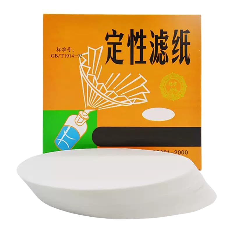 100PCS Circular Qualitative Filter Paper 7cm 9cm 11cm 12.5cm 15cm 18cm Fast Medium Slow Flow Laboratory Filtration Paper for Liquid Clarification Sample Preparation (Slow Flow 15cm)