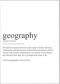 Geography Definition Modern Wall Art Print - Educational Black & White Science Decor