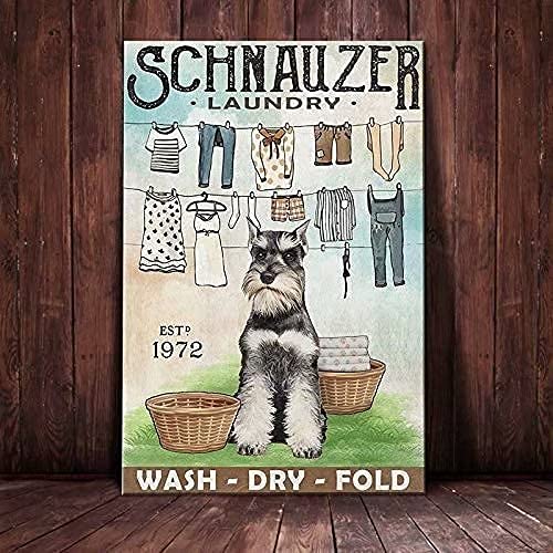Bathroom Poster Metal Plaque Poster Schnauzer Bath Soap Retro Plaque Wall Decor Gift For Restaurant Farm Bedroom Cafe Bathroom Vintage Metal Tin Sign 8x12inches