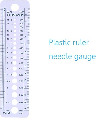 Miniatura 9 de Regla, calibre de tejer tamaños de calibre de 0.079 in a 0.394 in