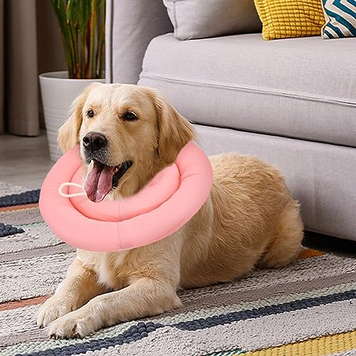 Image of Dog Cone, Pet Collar Set, Adjustable Dog Pillow Cone with Leash, Waterproof Post-Operative Recovery Collar, Lick Resistant, for Small Dogs, Medium Dogs(Size:S)