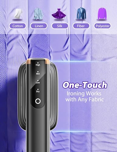 Steamer for Clothes Portable Handheld Garment Steamer,15s Fast Heat-up,180ml Tank,Steamer Ironing Gloves,35 Minutes of Continuous Ironing for Travel and Home(Black Gold) - Image 6