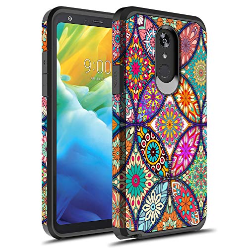 Rosebono Compatible with LG Stylo 5 / Stylo 5 Plus Case, Slim Hybrid Dual Layer Shockproof Graphic Skin Cover Armor Case for LG Stylo 5/Stylo 5+ (Colorful Mandala)