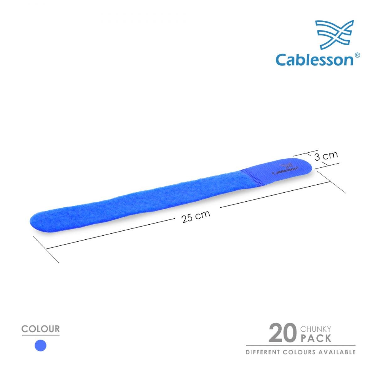 Cablesson, Chunky Pack, Reusable Releasable Hook and Loop Nylon Self-Gripping Cable Ties, Straps and Keep wire cord tidy - Image 2