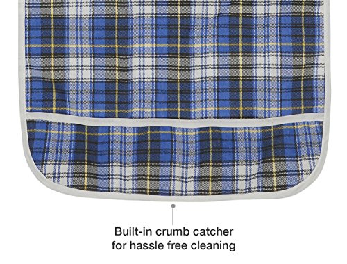 Modaliv Adult Bib - Reusable Clothing Protector - Waterproof - Adult Bib With Food Catcher - Machine Washable - Extra Long Senior Men And Women Bibs For Eating (Blue) #TOP5