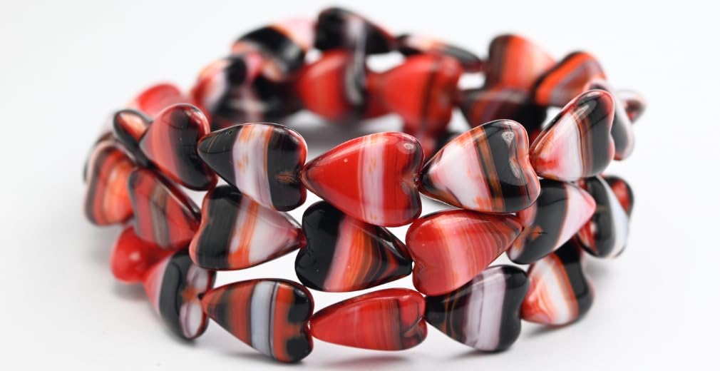 Outlet 10 Grams Table Cut Heart Beads, 14 x 12 mm, Opal Aqua 84304 (61400-84304), Glass, Czech Republic (14 x 12 mm)