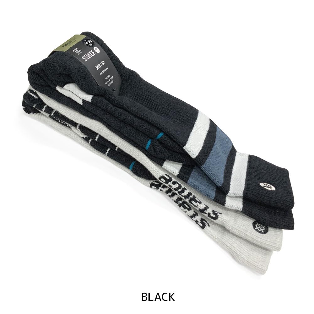 Stance Mid Poly Snow Over the Calf Ski Socken Black 2 Paar (DE/NL/SE/PL, Alphanumerisch, L, Regular, Regular)
