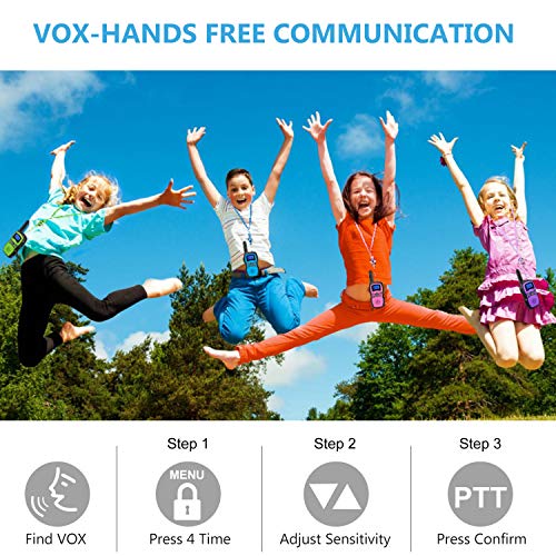 Wishouse Walkie Talkies For Kids 4 Pack,Family Walky Talky Adults Childrens Radio Long Range,Outdoor Camping Fun Toys Birthday Present Xmas Gifts For 3 4 5 6 7 8 9 10 Year Old Girls Boys (No Battery) #TOP2
