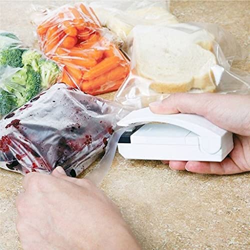 Foto von Retoo 3.5W Mini Folienschweißgerät mit Kühlschrankmagnet, Mini Bag Sealer, Hand-Folienschweißgerät, Tüten Verschließen, Heißsiegelmaschine, Handlicher Tüten Verschweißer, Vakuumiergerät, Weiß
