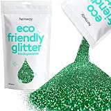 Hemway Eco Friendly biodegradable Glitter 100 g / 3,5 oz Bio cosmético seguro de la chispa Vegano para cara, sombra de ojos - 1/128' 0.008' 0.2mm - verde esmeralda