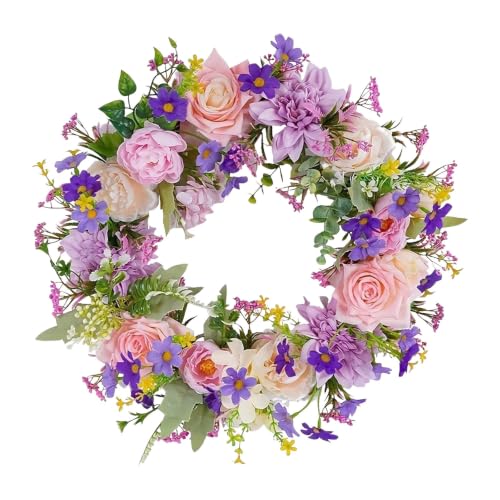 15.75 Inches Mixed Rose Art Rural Style Fall Wreaths for Front Door - image 1