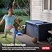 Keter Outdoor Storage Deck Box for Patio, Backyard & Garden, Borneo, 110 Gal, Grey - Lockable, Organizing, and Waterproof Plastic Container Bench
