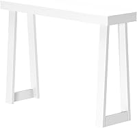 Vista 4 de Plank+Beam Mesa consola de madera maciza, 46 pulgadas, mesa de sofá, mesa de entrada estrecha para pasillo, detrás del sofá, sala de estar, Blanco