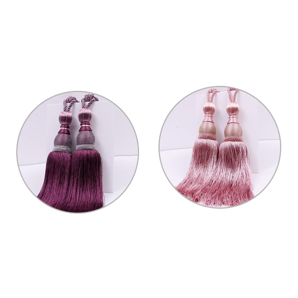 Embrasses de Rideaux, Supports de Rideaux, Lot de 2, Pompons de Rideaux, Cordons de Fixation pour Rideaux, Sangles de Pompons, Accessoires pour Rideaux, Sangles de Rideaux (comme illustré)