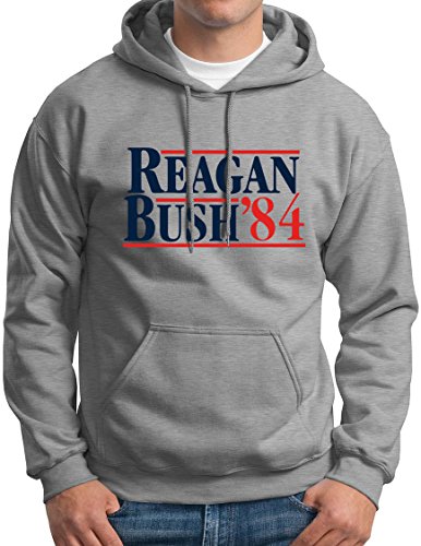 New York Fashion Police Reagan Bush 84 Hoodie Conservative Republican GOP Sweatshirt XL Sport Grey