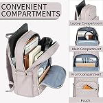 KROSER Laptop Backpack for Women 15.6 Inch Stylish Daypack with USB Charging Port, Water-repellent Nylon Backpack for Travel/Business, Dusty Pink