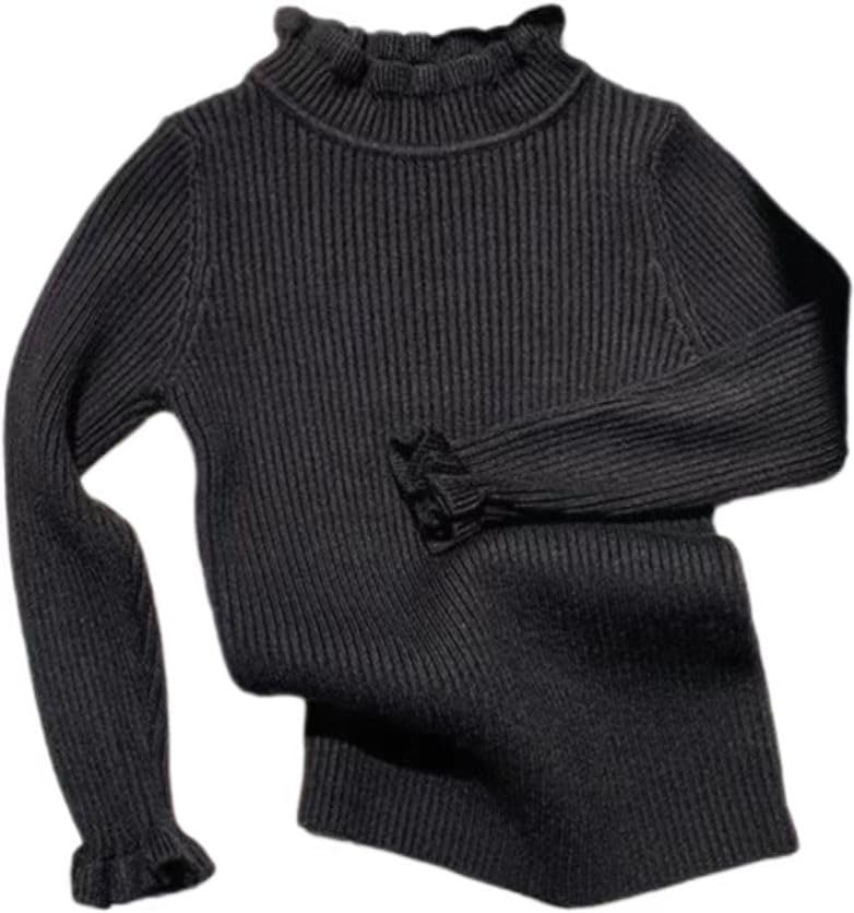 Girls Big Kids Warm Sweater Knitted Pullover Solid Long Sleeve