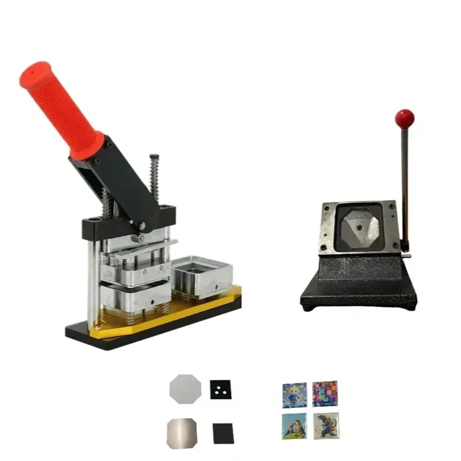 Photo Magnet Machine Zestaw maszyn do produkcji kwadratowych magnesów Do lodówkę Jedna maszyna + nóż + zestaw 100 sztuk materiałów Badges