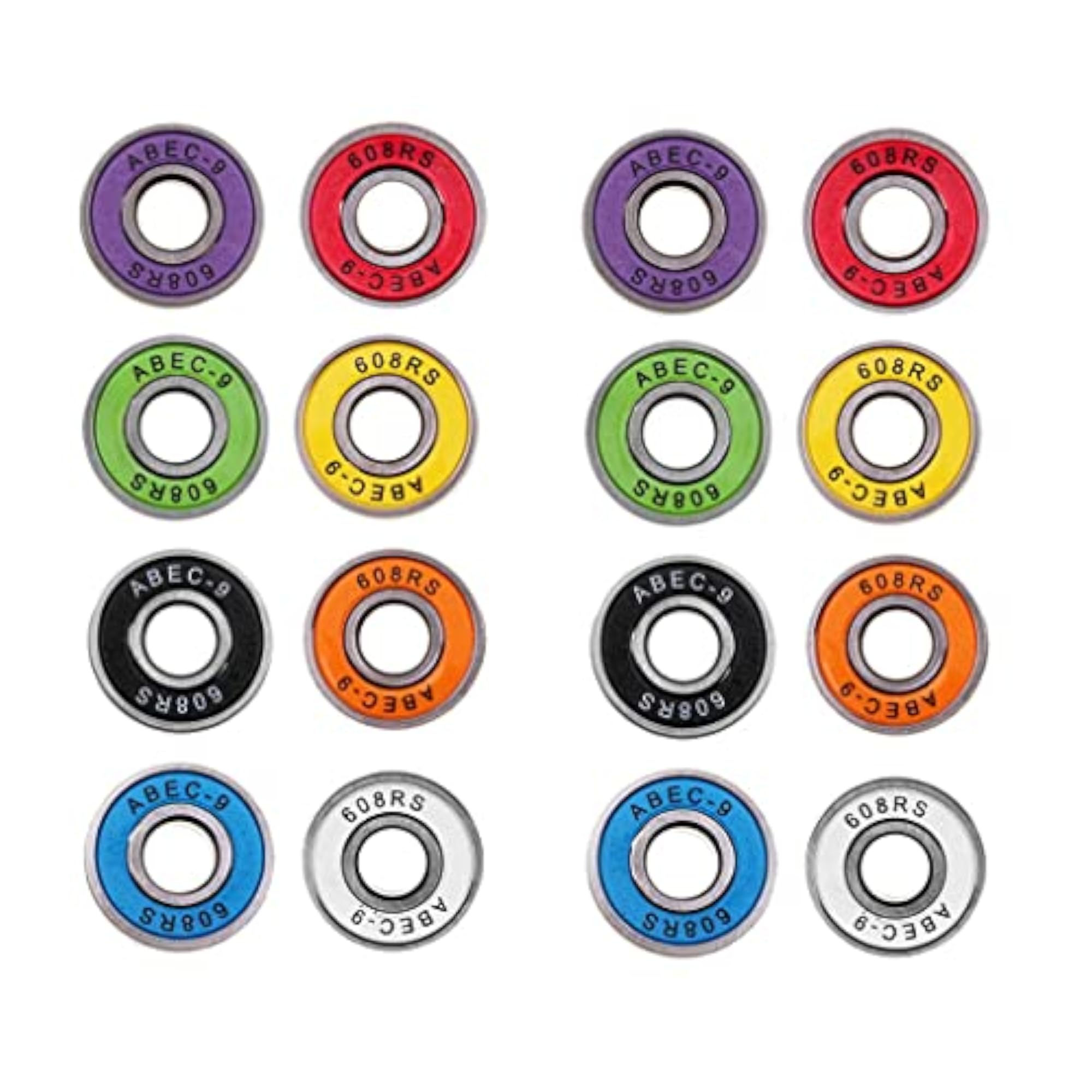 16pcs Frictionless ABEC 9 Skateboard Roller Skate Bearings