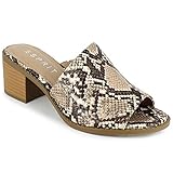 Blockabsatz 7,6 cm Esprit Damen Laney Schiebe-Sandalen, Natürliche Schlange, 39 EU