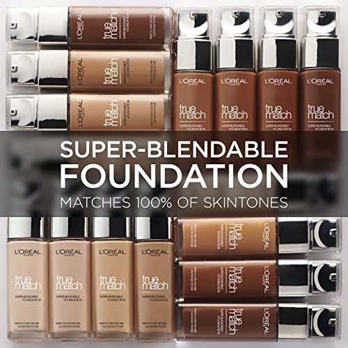 Fond de teint liquide L'Oréal Paris True Match, soin de la peau infusé à l'acide hyaluronique, SPF 17, disponible en 40 teintes, nuance froide 3,R/3,C, 30 ml (Lot de 2)