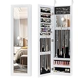 Armoire à bijoux multifonctionnelle: Notre armoire à bijoux est composée d'un miroir et d'une armoire, ainsi, elle vous offre beaucoup d'espace pour ranger vos bijoux tout en vous permettant de profiter du plaisir de vous habiller. Vous pouvez utiliser le miroir pour votre tenue ou porter des boucles d'oreilles et des colliers.
