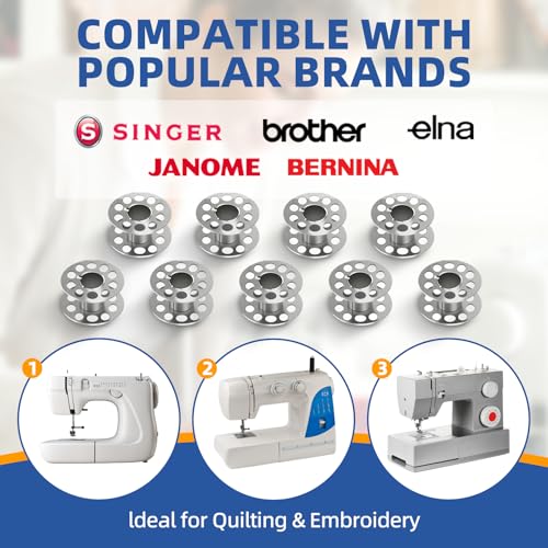 image for Ahviesli 29 Pcs Metal Bobbins for Sewing Machine – Class 15 Size, Co