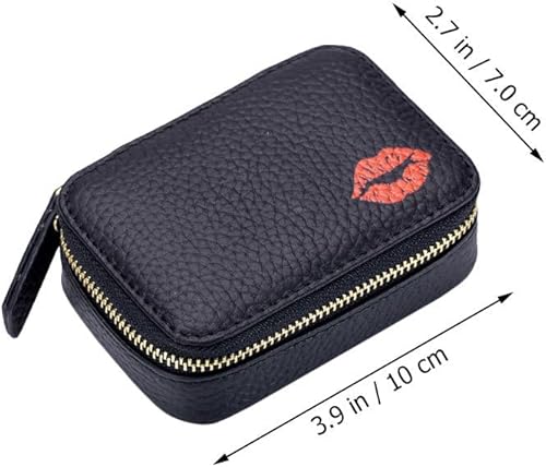 Miniatura 6 de Kichvoe Estuche de cuero para lápiz labial, lindo soporte para lápiz labial, mini bolsa de maquillaje de cuero, bolsa de almacenamiento portátil