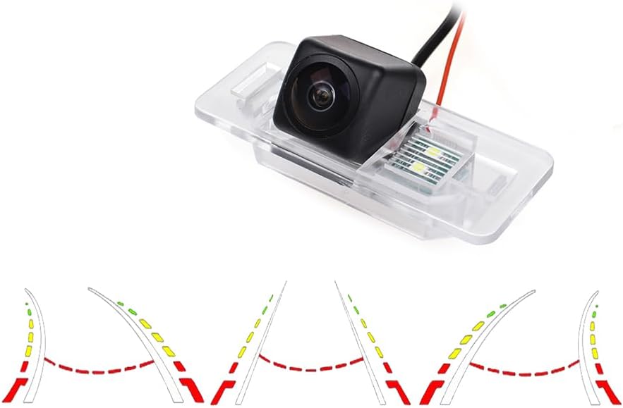 AHD/CVBS Car Rear/Front View Camera Fisheye Dynamic Trajectory Tracks Line & Vehicle Camera for BMW 3 E46 E90 E91 E92 5 E39 E60 E61 X5 E53 E70 & 170° Wide-Angle Backup Camera