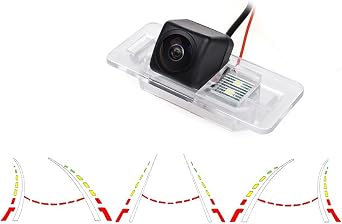 AHD 720P/CVBS Car Rear/Front View Camera Fisheye Lens License Plate Cam with RCA Cable & Vehicle Camera for BMW 3 E46 E90 E91 E92 5 E39 E60 E61 X5 E53 E70 & Backup Camera Back Fisheye Dynamic