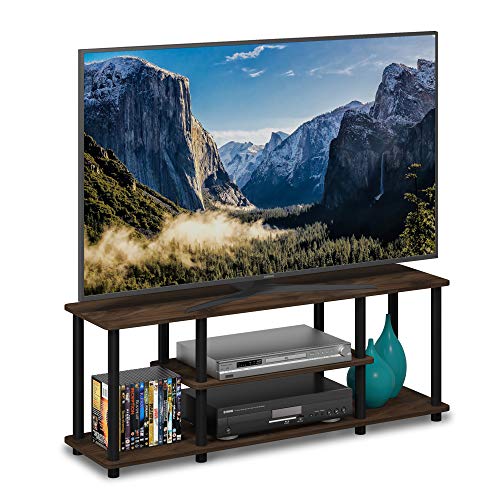 Furinno Turn-N-Tube No Tools 3D 3-Tier Entertainment TV Stands, Columbia Walnut/Black