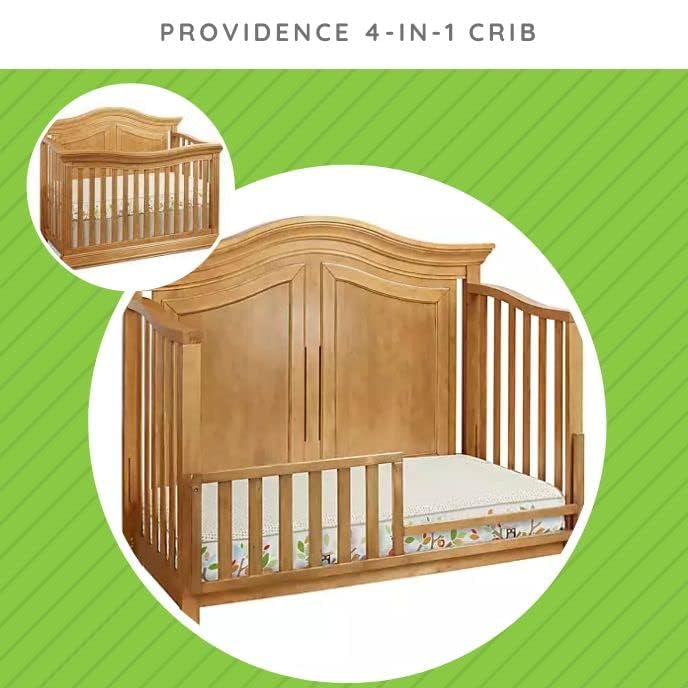 Image of Toddler Bed Safety Guard Rail for Sorelle Convertible Cribs - Solid Wood Rail for Convertible Crib to Toddler Bed Conversion - Safety Bed Rail for Children (Model #136, Vintage Frost)
