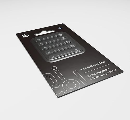 Miniatura 8 de Nicol Pickleball Cinta de plomo - 10 cintas adhesivas 3M de doble resistencia - Cinta pesada de 0.11 oz para paletas de pickleball - Personaliza el