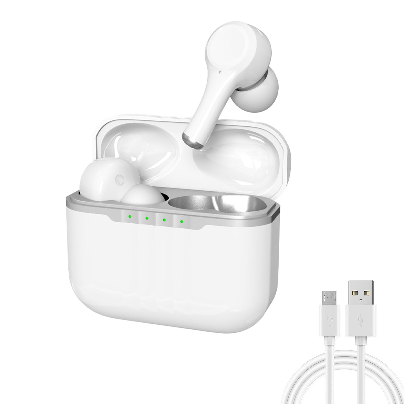 Language Translator Earbuds, J7 Support 84 Languages & 5 Modes Real Time Translation, Translator Device for Music and Calling, Noise Canceling (White)