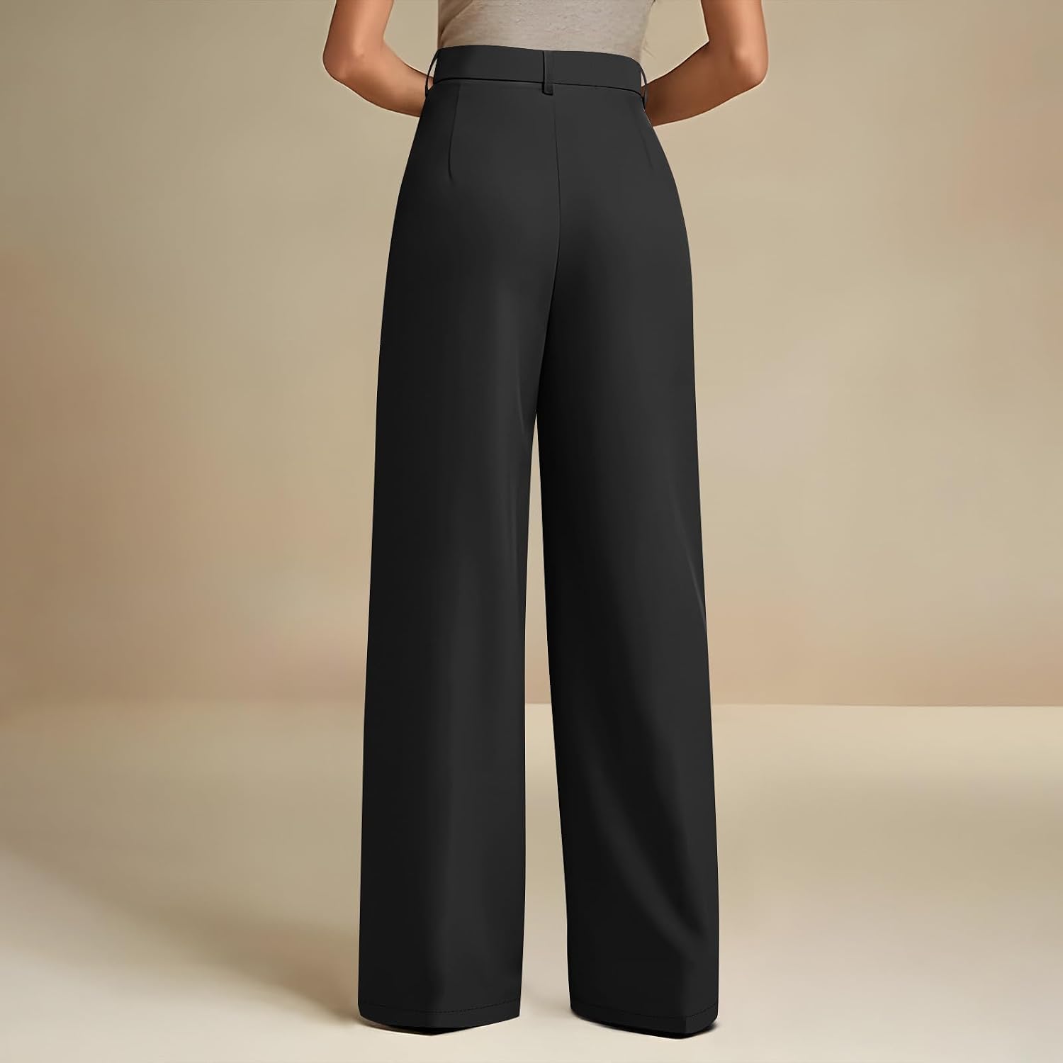 Womens Suit Pants Baggy Comfy Dressy Casual Work Trouser Fashion High Waist Solid Color Loose Wide Leg Sweatpant