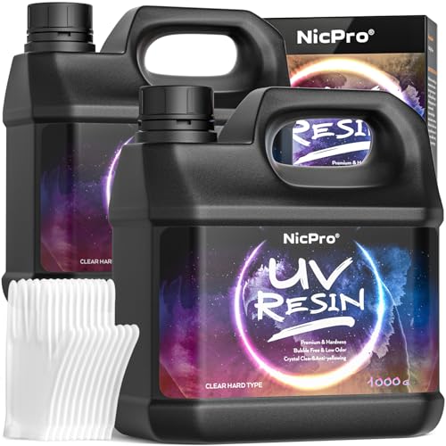 Nicpro MG-598 Uv Resin Kit 2000G, Large Crystal Clear Uv Cure Epoxy Resin Supplies cover