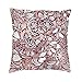 Różowe złoto bordowy kwiatowy ilustracja kwadratowa poduszka z nadrukiem dom wiejski dekoracja wnętrz na sofę do sypialni 61 cm x 61 cm