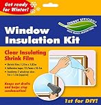 Window Film Indoor Double Glazing Insulation Kit Winter Draught Excluder Shrink Panels Frost Heating Glass Keep Out Drafts and Help in Condensation Insulating Interior 2 Windows Size 1m X 1.5m (1 Pk)