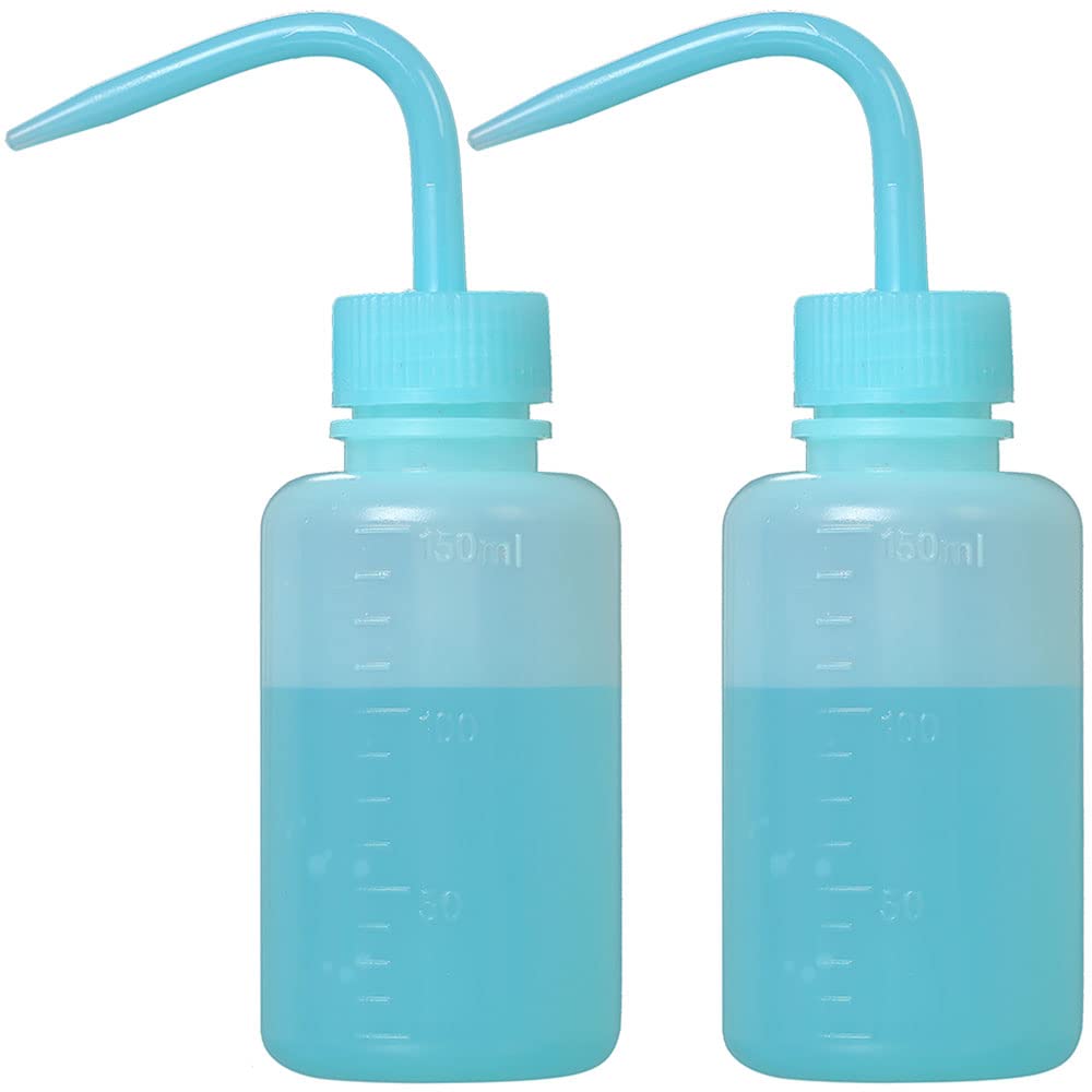 HOOMBOOM 2-Pack Tattoo Wash Bottle 150ml | 5oz Water Squirt Bottle for Succulent Watering & Medical Use - Blue