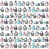 Macarrie 100 Pcs Mini Penguin Figurines Cake Topper Easter Egg Fillers Goodie Bag Party Favor Bulk Gifts Cute Miniature Figures Character Collection Playset Winter Birthday Early Educational Donation