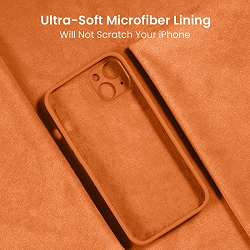 Image of FireNova Designed for iPhone 13 Case, Silicone Upgraded [Camera Protection] Phone Case, Soft Anti-Scratch Microfiber Lining Inside, 6.1 inch, Kumquat