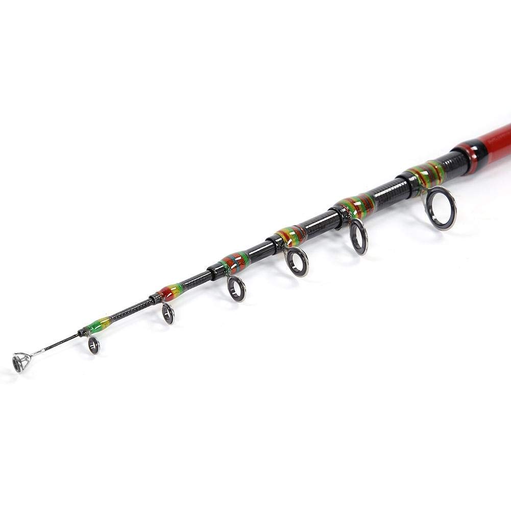 Alomejor Canna da Pesca Telescopica 240CM in Fibra di Carbonio per Mare e Lago, Canna Pesca Retrattile Portatile con di Trasporto Facile per Pesca a Mano