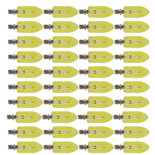 Creaseless Hair Clips for Women Styling 40Pcs Getting Ready No Crease Hair Clips for Bangs Setting No Bend Dent Makeup Clip Application Skincare Clip (translucent yellow)