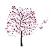 ElecMotive Huge Size Cartoon Heart Tree Butterfly Wall Decals Removable Wall Decor Decorative Painting Supplies & Wall Treatments Stickers for Girls Kids Living Room Bedroom