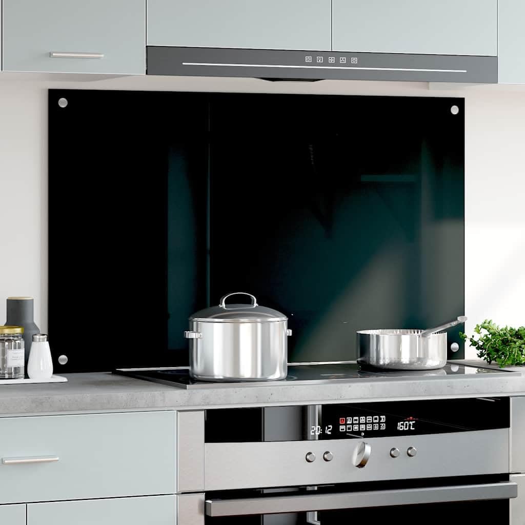 Generisch Küchenrückwand Schwarz 100x60 cm Hartglas,Heim & Garten,Küche & Esszimmer,Küchenhelfer & -utensilien-249492