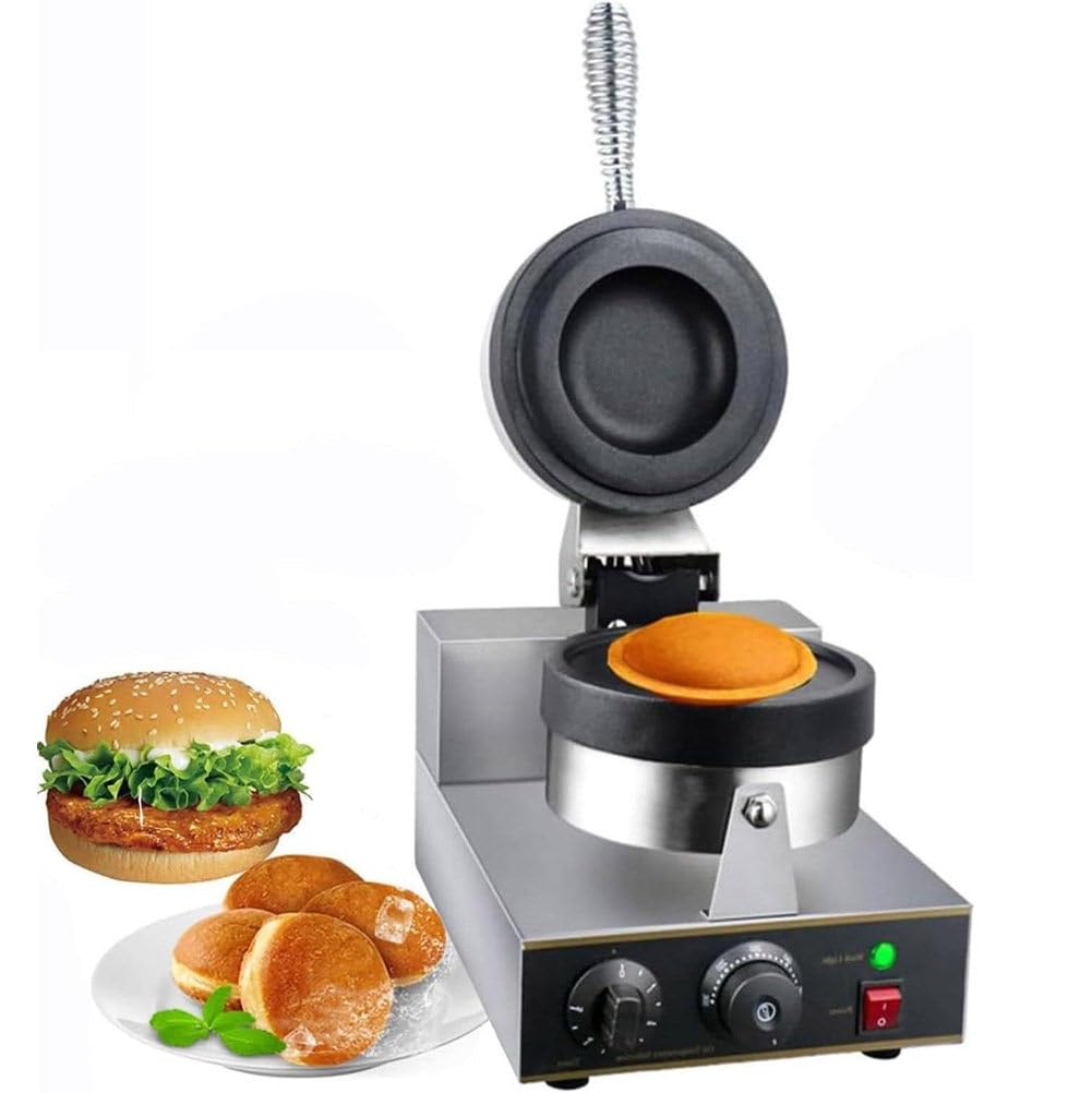 ZHLINGQ 1300W Commercial Electric Burger Waffle Make, UFO Burger Maker, Nonstick Burger Waffle Maker for Hamburger, Dorayaki, Panini, Temp Scope 50-300℃, Household or Commercial