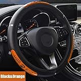 Artikelbreite: 38 38CM Autolenkradabdeckung Auto Lenkradgeflecht auf dem Lenkradabdeckungsgehäuse China Dragon Universal Autozubehör, Schwarz Orange, Russische Föderation